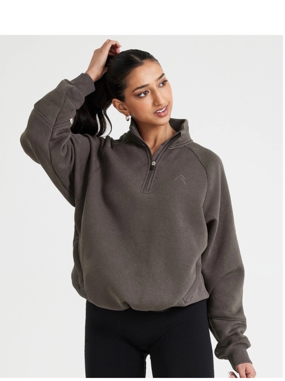 Oner Active Deep Taupe Classic Lounge 1/2 Zip Sweatshirt